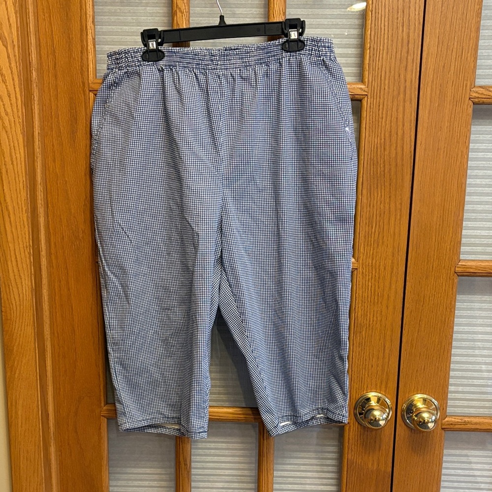 EUC Blue Checkered Capris